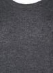 Meleret strikbluse med rund hals, Dark Grey Black Mel., Packshot image number 2