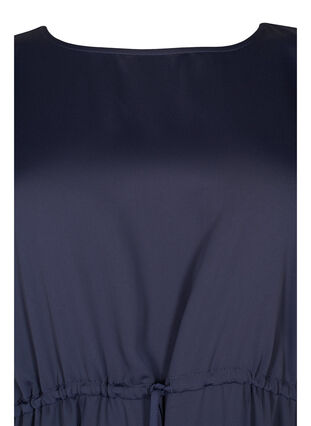Kortærmet midikjole med justerbar talje, Evening Blue, Packshot image number 3
