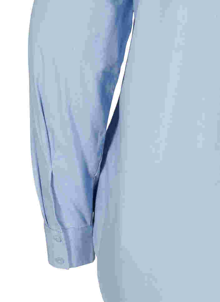 Økologisk bomulds skjorte med krave og knapper, Blue Heron, Packshot image number 3