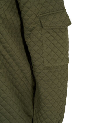 Quiltet sweatshirt med lynlås, Ivy Green, Packshot image number 3