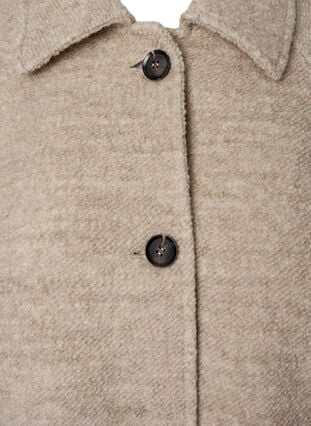 Meleret bouclé frakke med knapper, Simply Taupe, Packshot image number 3