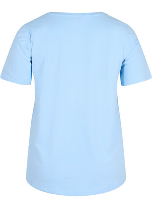 Basis t-shirt med v-hals, Chambray Blue, Packshot image number 1