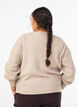 Ribstrikket cardigan med knapper, Beige, Model image number 2