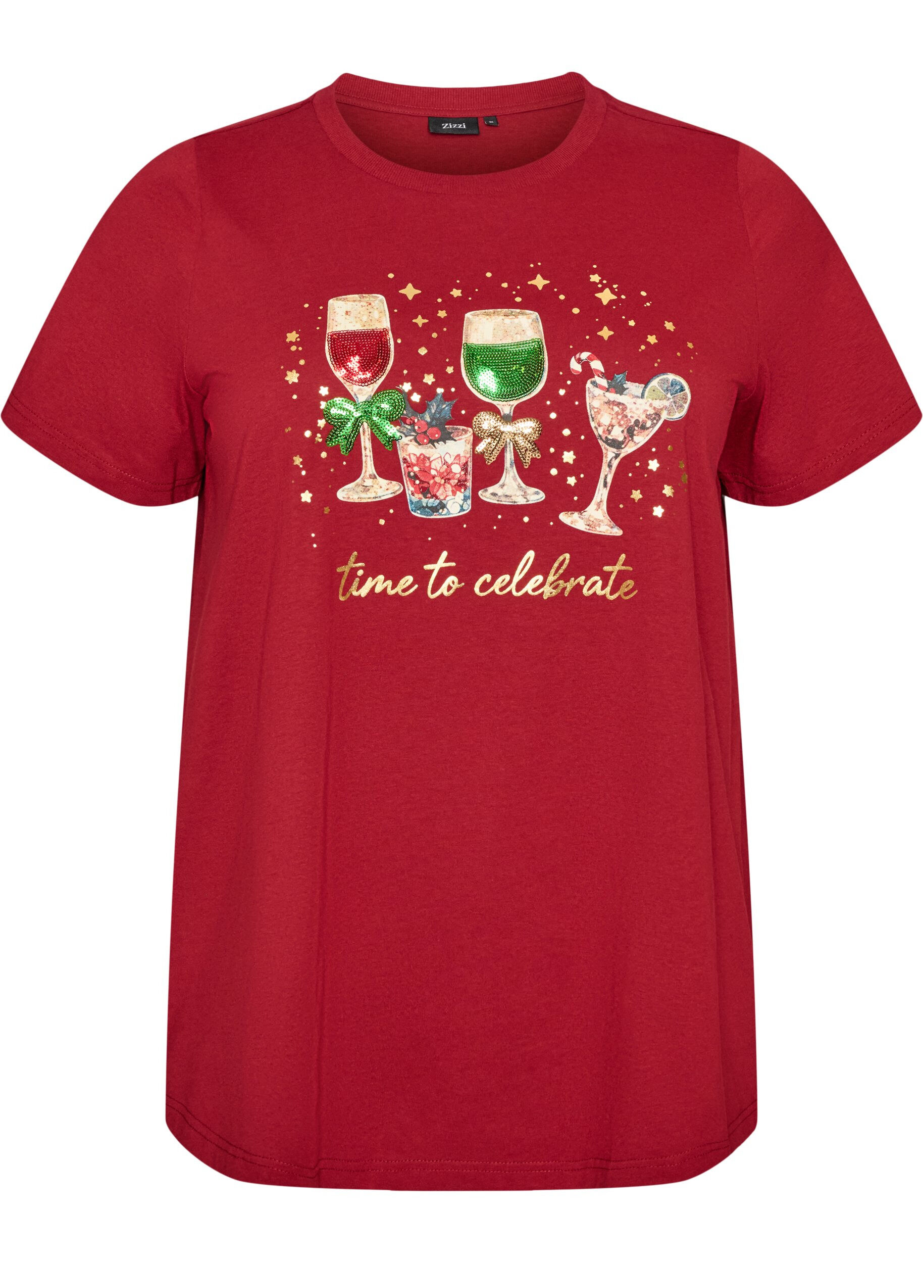 ZizziJule t-shirt i &oslash;kologisk bomuld, R&oslash;d, Packshot image number 0