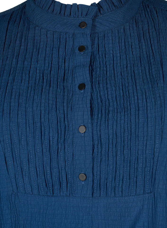 Langærmet bluse med flæsekrave, Dress Blues, Packshot image number 2