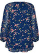 Tunika med blomsterprint og A-form, Bl&aring;, Packshot image number 1