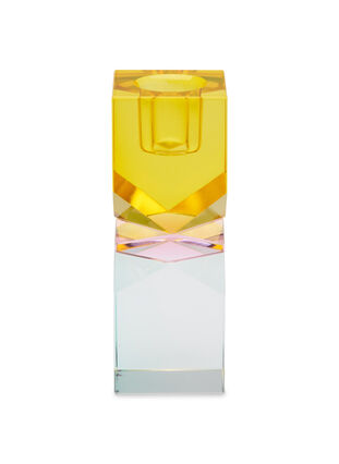 Lysestage i krystalglas, Gul/Pink/Mint, Packshot image number 0