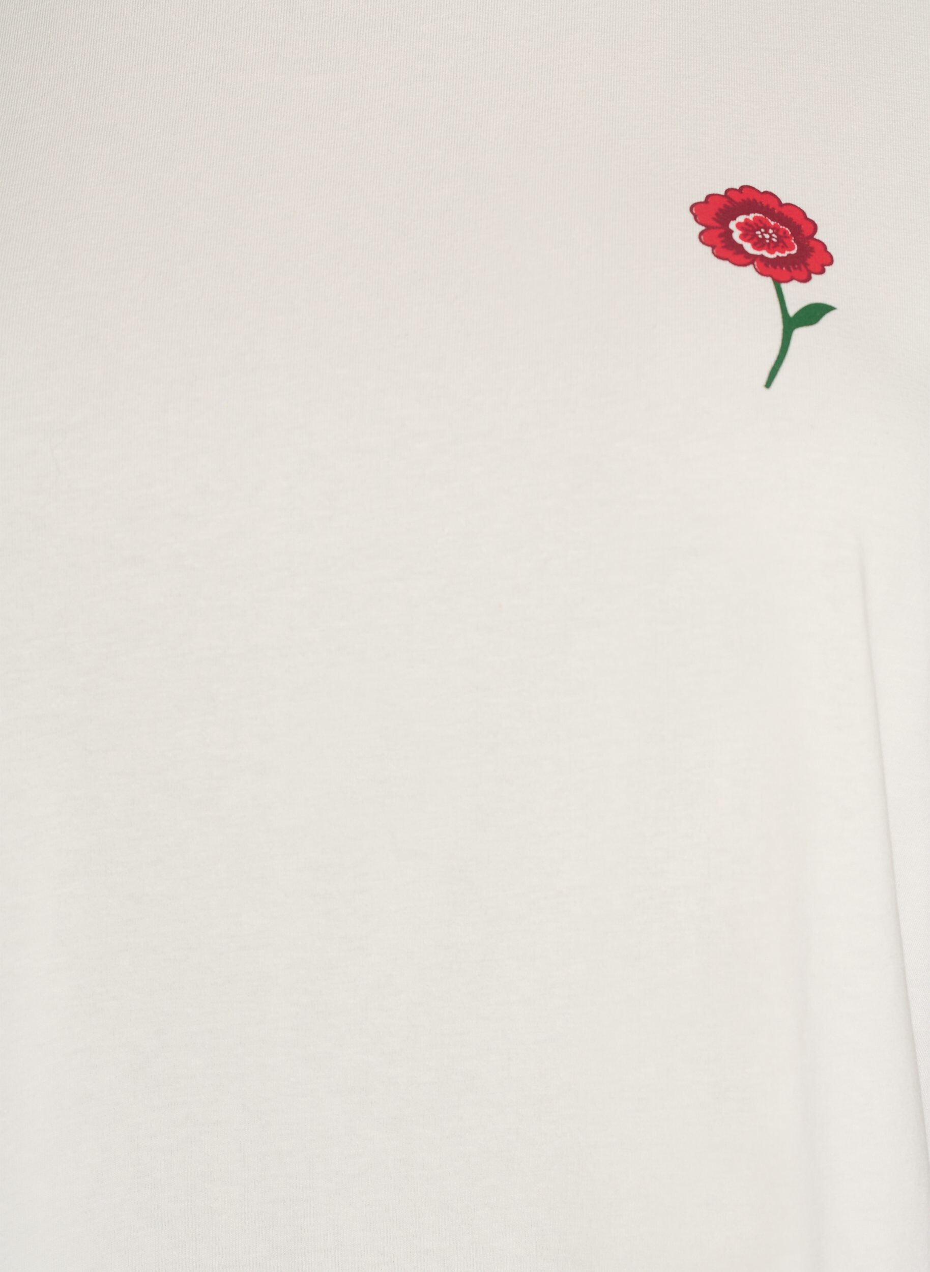 Zizzi L&oslash;s nat-T-shirt i bomuld med printdetalje, Vanilla, Packshot image number 2