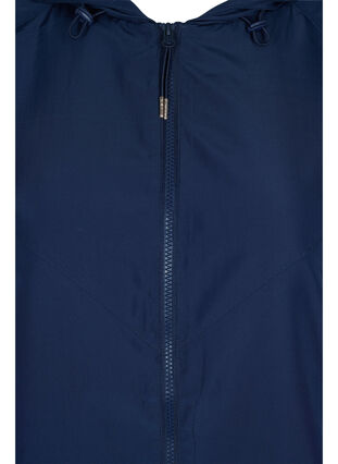 Kort jakke med hætte og justerbar bund, Navy Blazer, Packshot image number 2