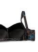 Bikini overdel med vattering og print, Bl&aring;, Packshot image number 3