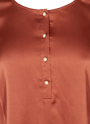 Langærmet bluse med feminine knapper, Russet, Packshot image number 2