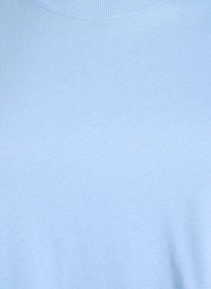 Basis t-shirt i bomuld med rund hals, Bl&aring;, Packshot image number 2