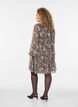 Chiffonkjole med blomsterprint og fl&aelig;selag, Brun, Model image number 2