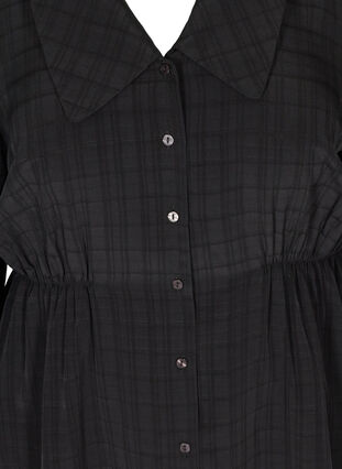 Skjorte med 3/4 pufærmer og krave, Black, Packshot image number 2