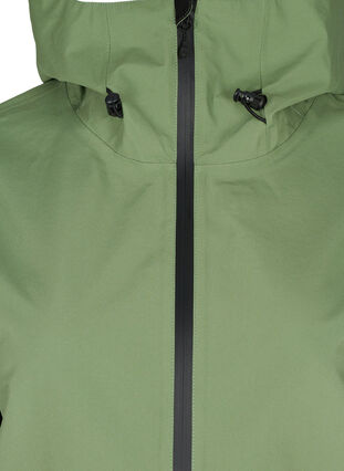 Vandtæt hiking jakke med hætte, Hedge Green Comb, Packshot image number 2