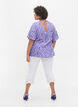 Blomstret viskose bluse med snøredetalje, Lilac Flower Print, Model image number 1