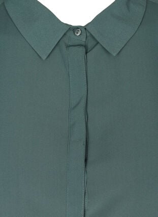 Lang gennemknappet skjorte, Balsam Green, Packshot image number 2