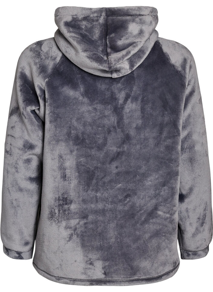 Velour h&aelig;ttetr&oslash;je med k&aelig;ngurulomme, Gr&aring;, Packshot image number 1