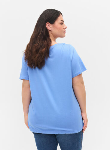 Kortærmet t-shirt med justerbar bund, Ultramarine, Model image number 1