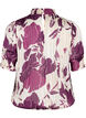 Kortærmet smockbluse med print, D.Purple Graphic AOP, Packshot image number 1