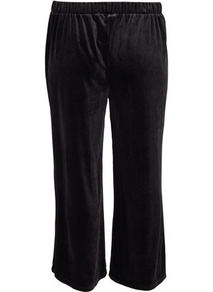 Velour bukser med vidde, Black, Packshot image number 1