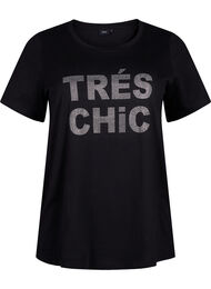 T-shirt med nitter i økologisk bomuld, Black W. TRÉS
