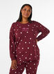 Natbluse med print, R&oslash;d, Model image number 0