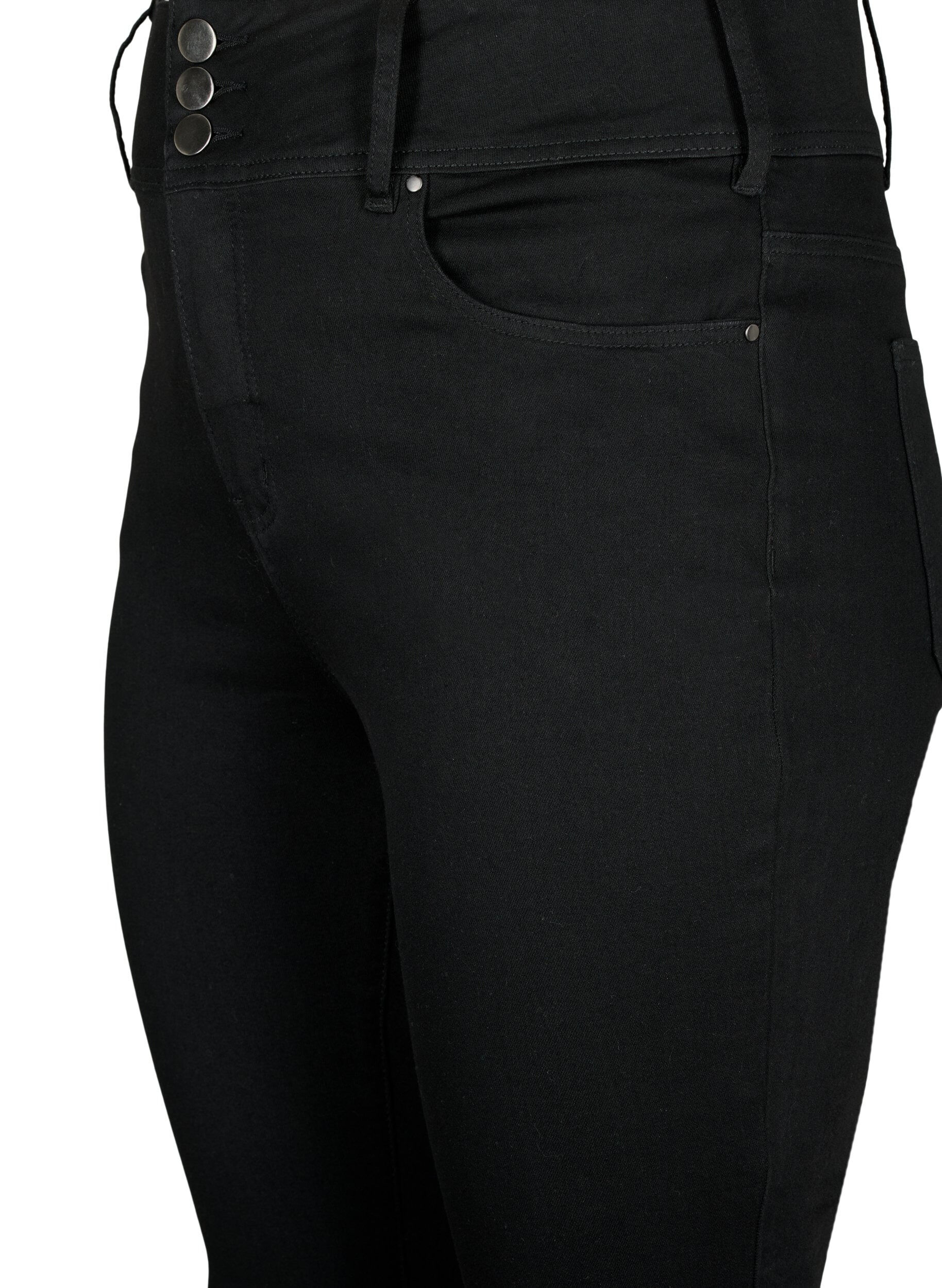 Zizzi Super slim Bea jeans med ekstra h&oslash;j talje, Black, Packshot image number 2