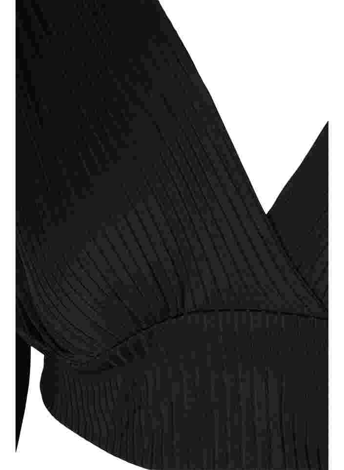 Crop top med lange ærmer, Black, Packshot image number 2