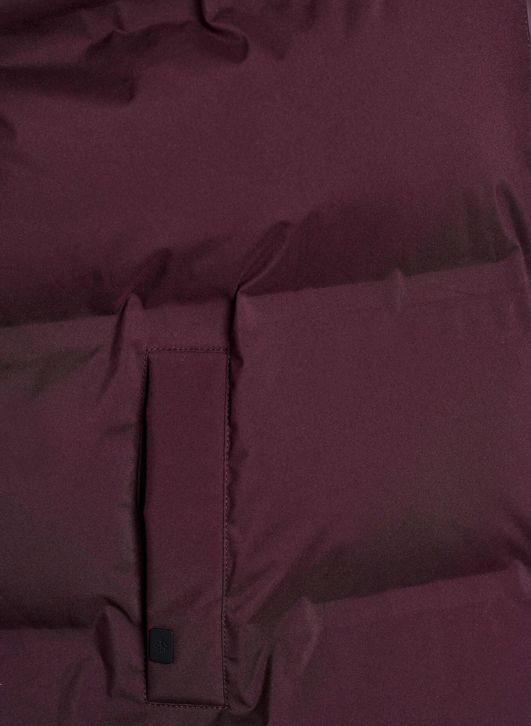 ZizziKort puffervest med h&oslash;j krave, M&oslash;rk Bordeaux, Packshot image number 3