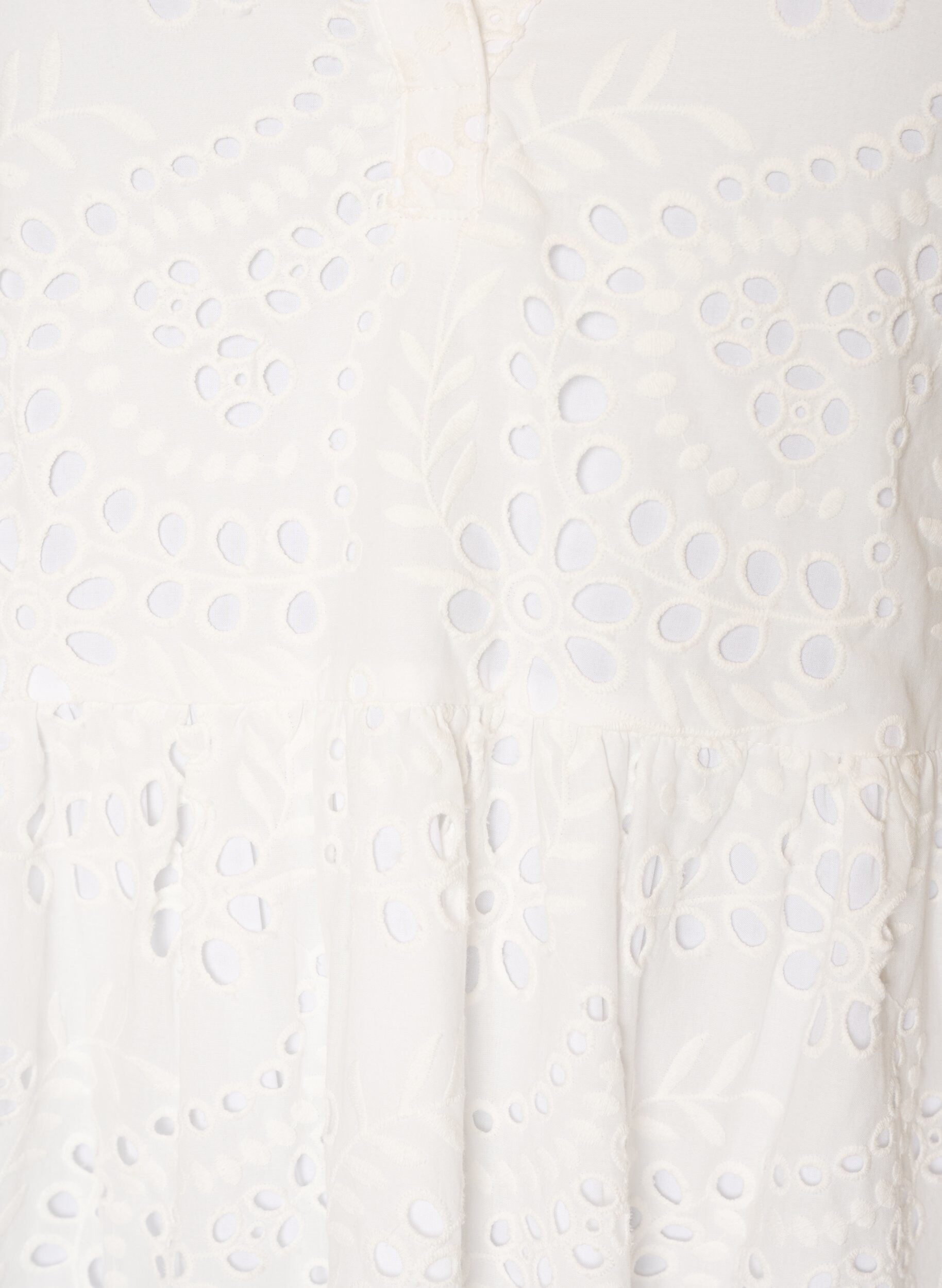 Zizzi Midikjole med broderi anglaise og empire-snit, Hvid, Packshot image number 2