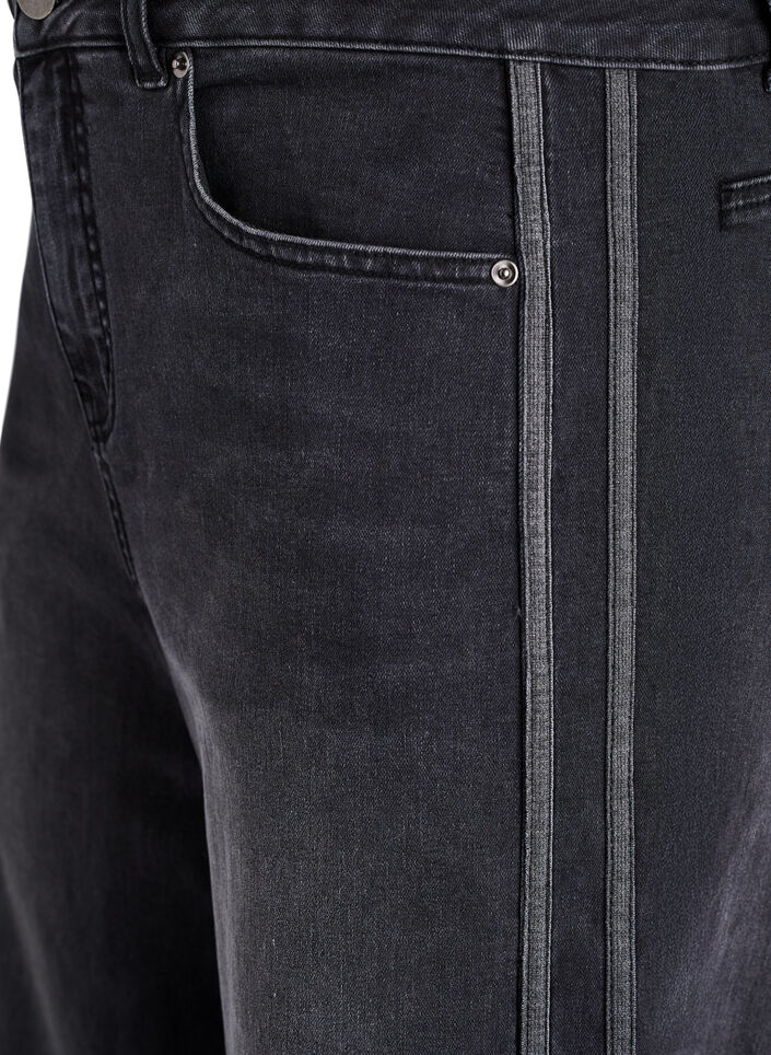 Wide fit jeans med lodrette denimdetaljer, Gr&aring;, Packshot image number 2