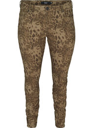 Højtaljede Amy jeans med leopardprint, Green Leopard