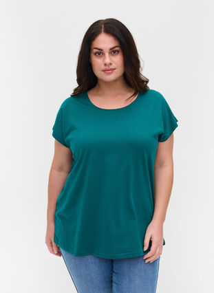 T-shirt i bomuldsmix, Everglade, Model image number 0