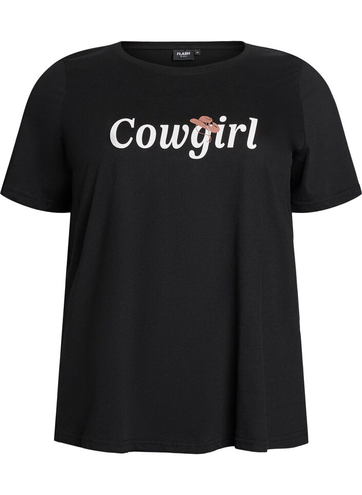 T-shirt med motiv, Sort, Packshot image number 0