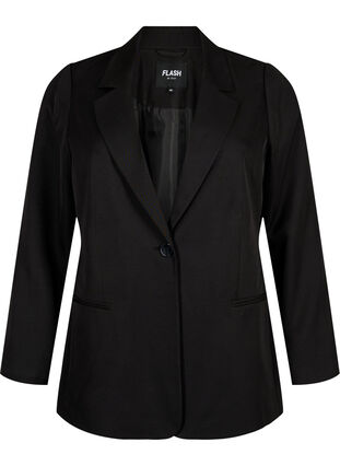 FLASH - Enkel blazer med knap, Black, Packshot image number 0