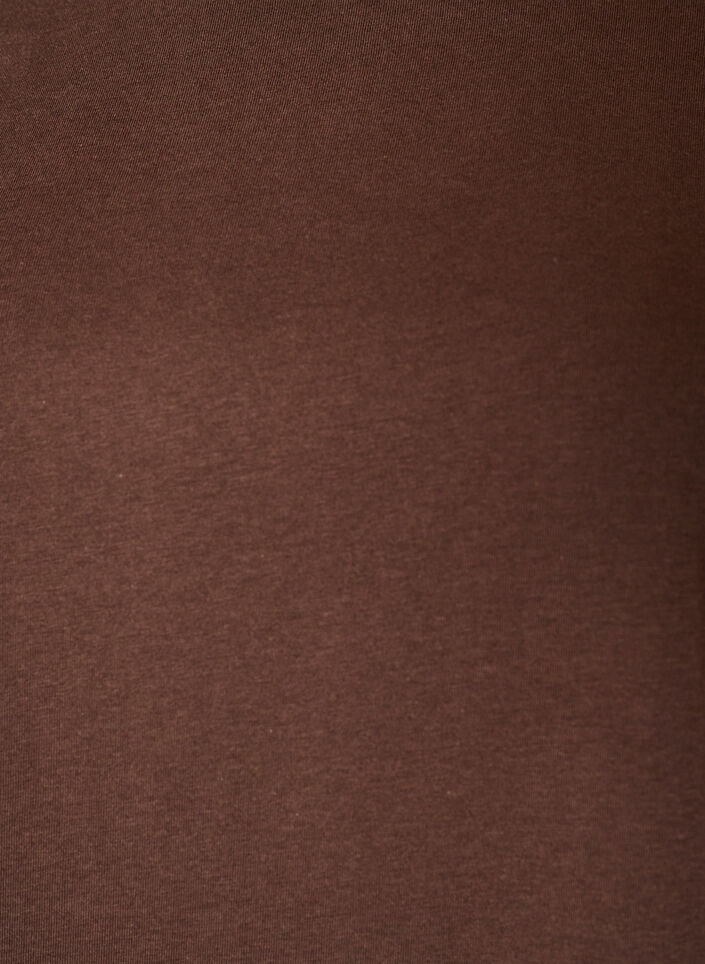 T-shirt med asymmetrisk blondekant, Brun, Packshot image number 2