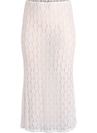 Lang nederdel i transparent blonde, Hvid