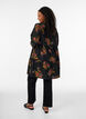 Kjole med blomsterprint og bindeb&aring;nd, Sort, Model image number 2