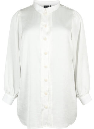 Lang skjorte med perleknapper, Bright White, Packshot image number 0