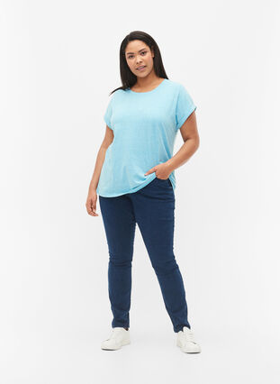 Meleret t-shirt med korte ærmer, Blue Atoll Mél, Model image number 2