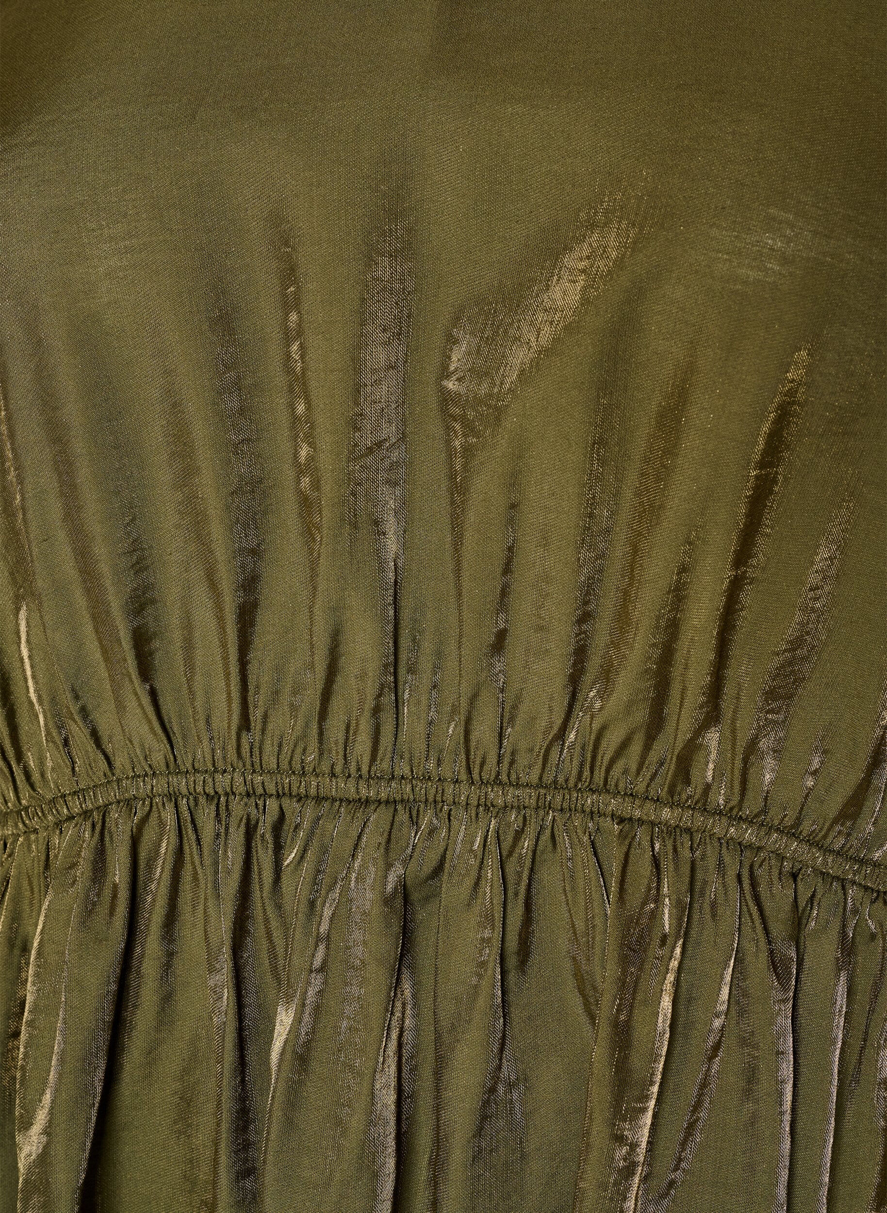 ZizziGlansfuld viskosebluse med peplum-effekt, Gr&oslash;n, Packshot image number 2