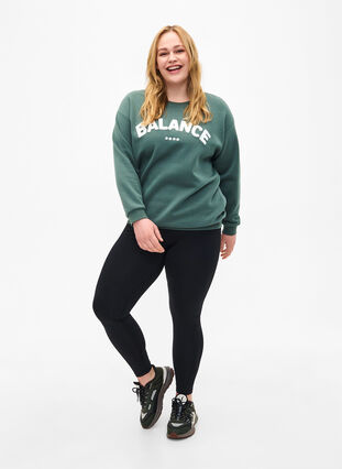 Sweatshirt med tekst i frotté, Duck Green, Model image number 2