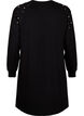 Langærmet kjole med perler, Sort, Packshot image number 1