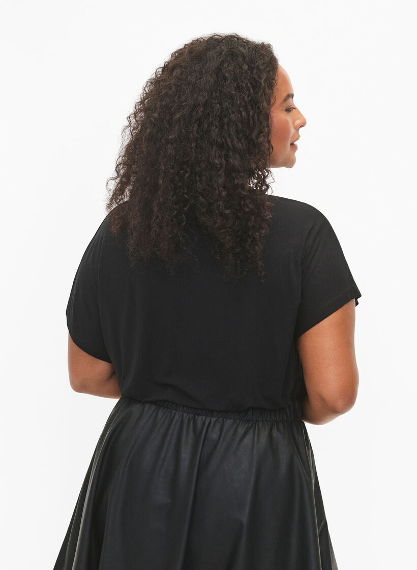 Kortærmet viskose t-shirt med tryk, Black W. Lips, Model image number 1