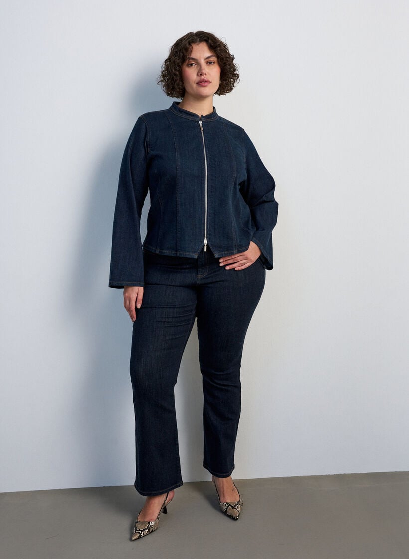 Ellen jeans med h&oslash;j talje og bootcut, Bl&aring;, Model image number 0