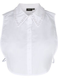 Løs skjortekrave med perler, Bright White