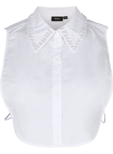 Løs skjortekrave med perler, Bright White, Packshot image number 0