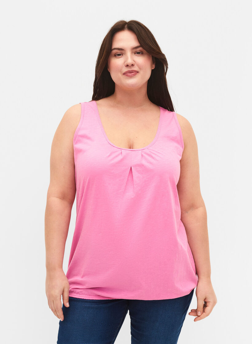 2-pak bomuldstop med blondekant, Rosebloom / Black, Model image number 0