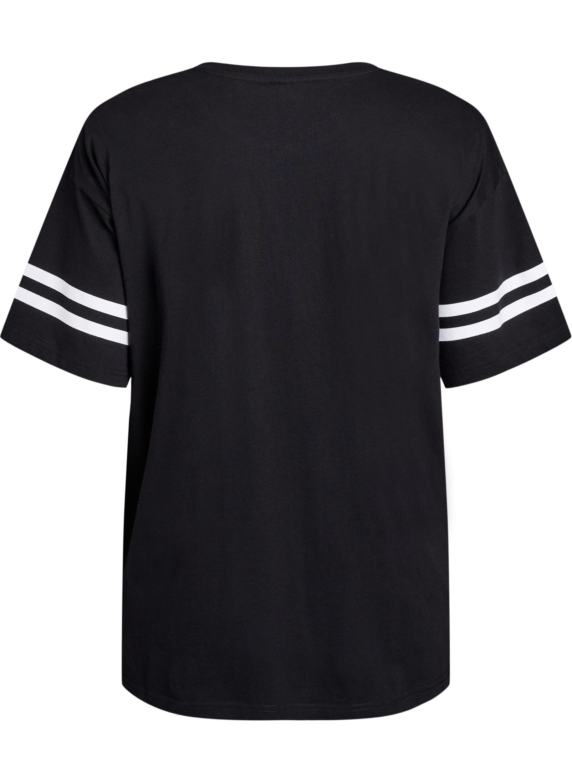 Zizzi Sporty oversize college t-shirt, Sort, Packshot image number 1